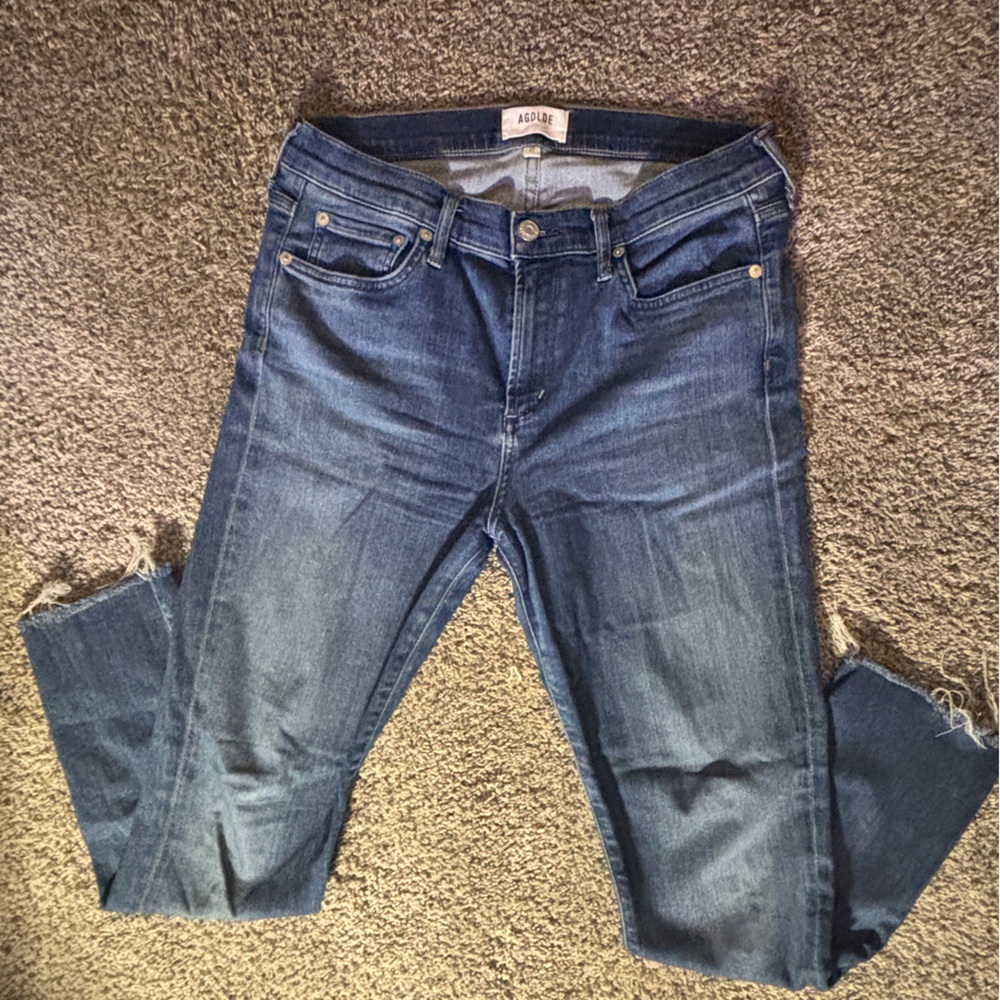 Agolde Blue Ankle Cropped Jeans